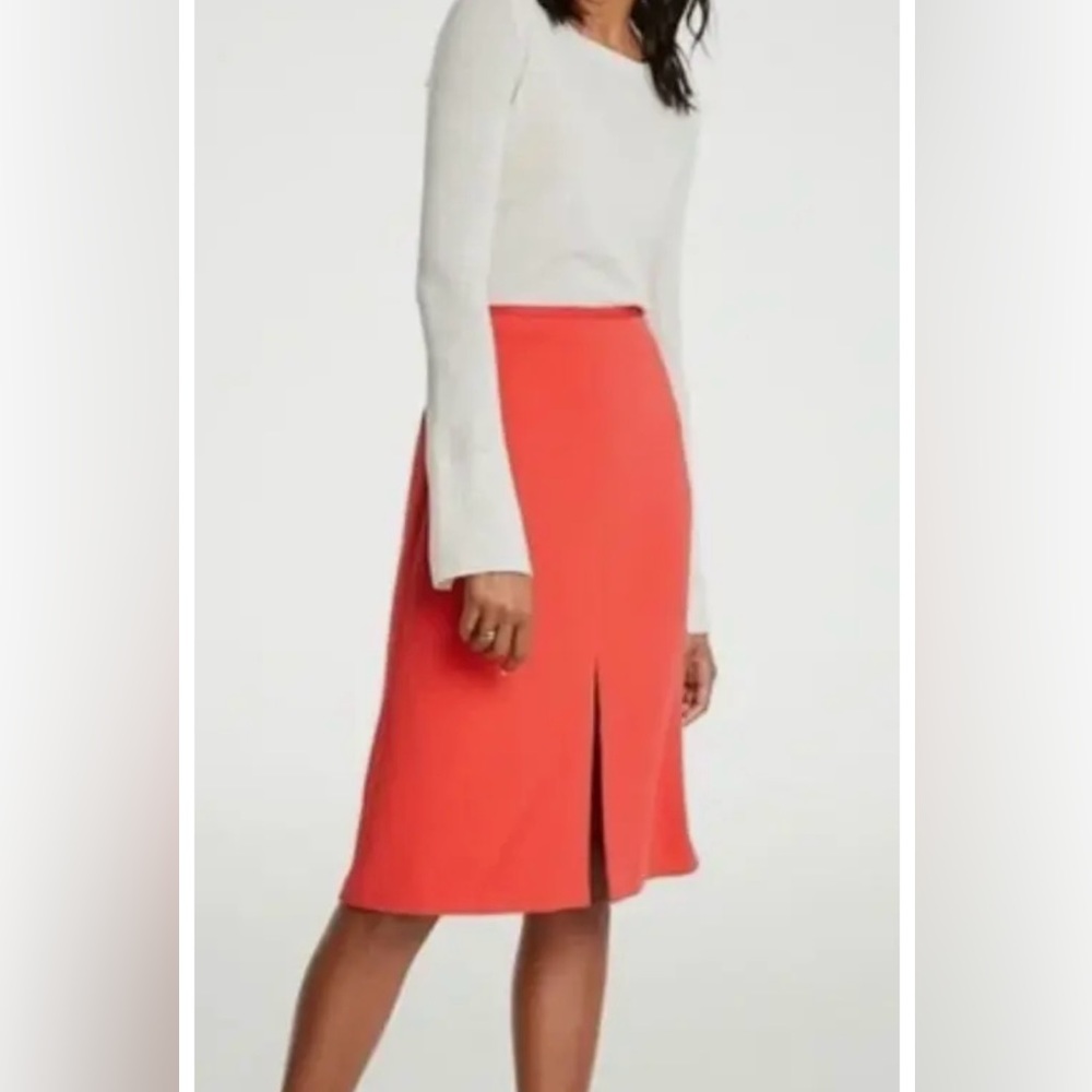 Ann Taylor Red Aline Front Slit Skirt 12, NWT.